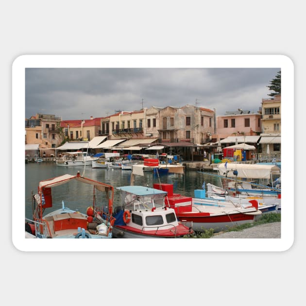 Rethymnon Harbour Sticker by Violaman